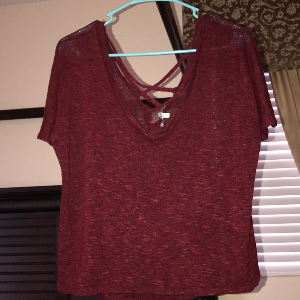Maroon off the shoulder top